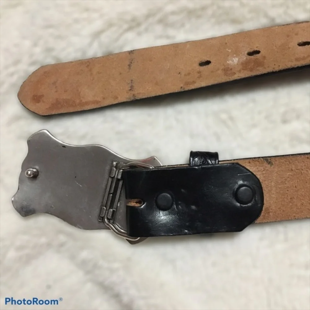 Tony Lama Kids Black Cowboy Buckle Belt Si…